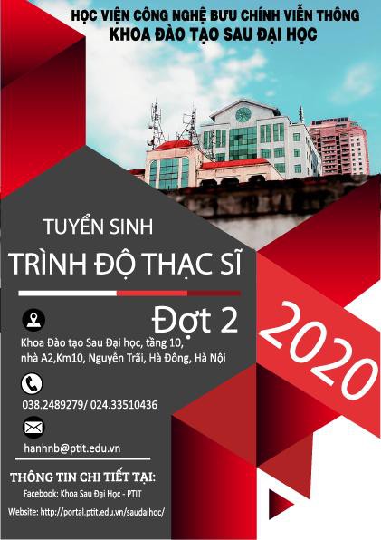 Học viện Công nghệ Bưu chính Viễn thông tuyển sinh Thạc sĩ đợt 2 năm 2020