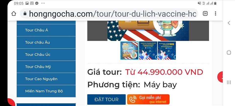 Công ty lữ hành tạm ngừng tổ chức tour tiêm vắc-xin tại Mỹ trong năm nay