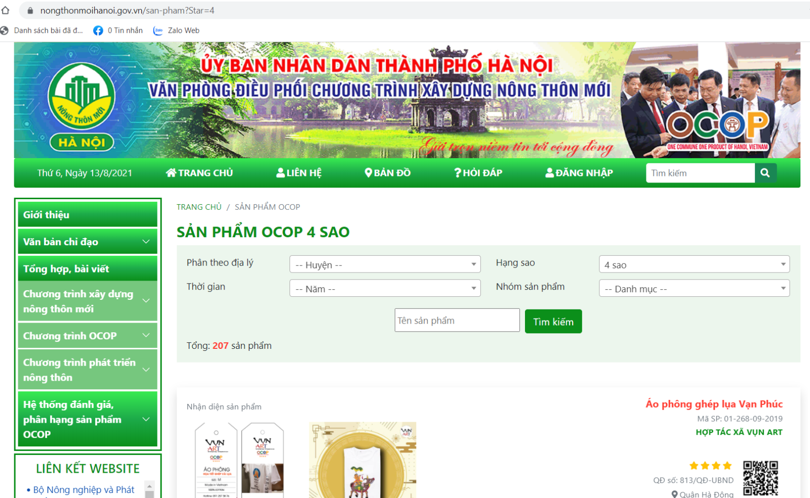Hà Nội dẫn đầu cả nước về số lượng sản phẩm đạt tiêu chuẩn OCOP