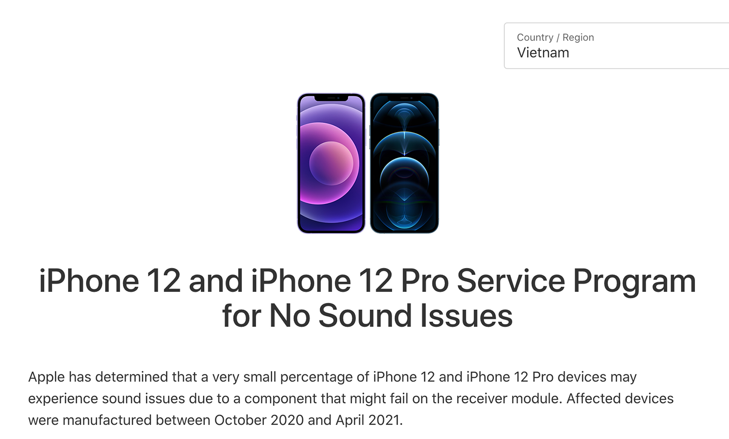 Apple ''triệu hồi'' iPhone 12 và iPhone 12 Pro bị mất tiếng trong cuộc gọi
